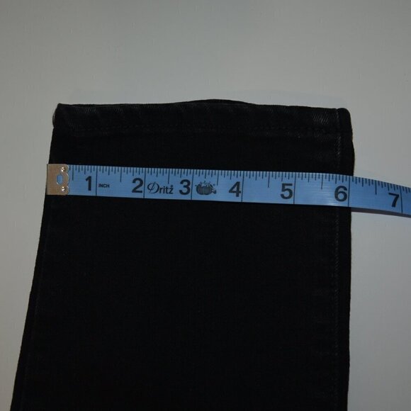 Old Navy Power Slim Straight High Rise Black Jeans Distressed Women's Size 6 - Picture 8 of 9